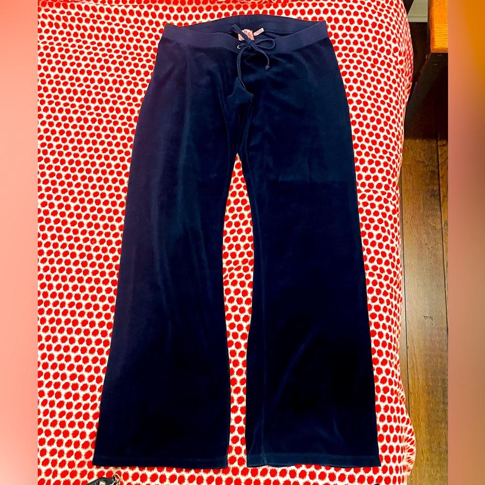 Juicy Couture blue velvet track pant